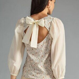 ANTHROPOLOGIE Nation Los Angeles Puff-Sleeve Top